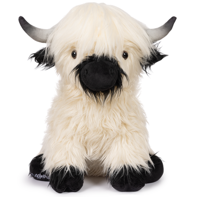 Jumbo White & Black Highland Cow SnugglePal