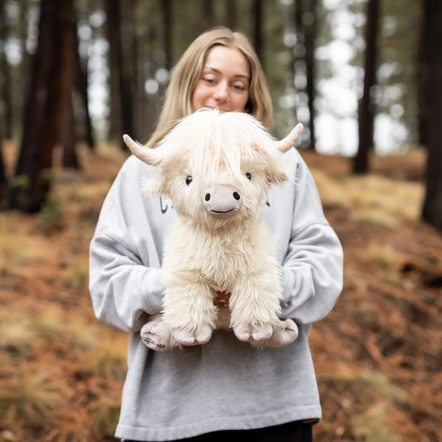 Jumbo White & Purple Highland Cow SnugglePal