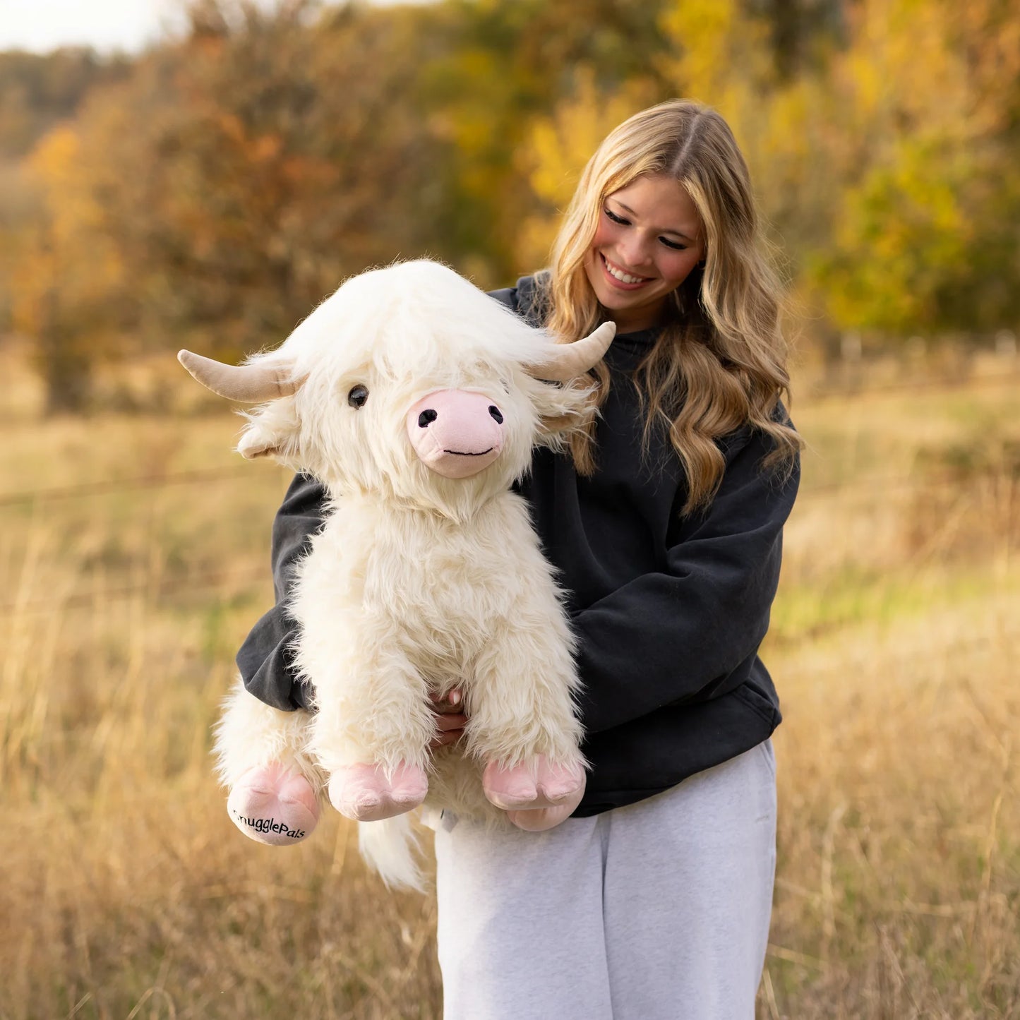 Giant White & Pink Highland Cow SnugglePal