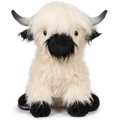 Jumbo White & Black Highland Cow SnugglePal