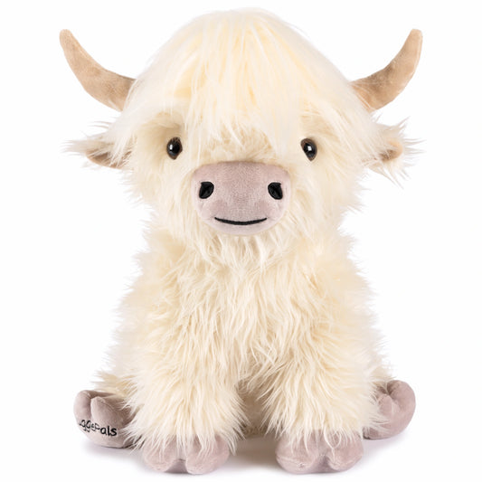 Jumbo White & Purple Highland Cow SnugglePal