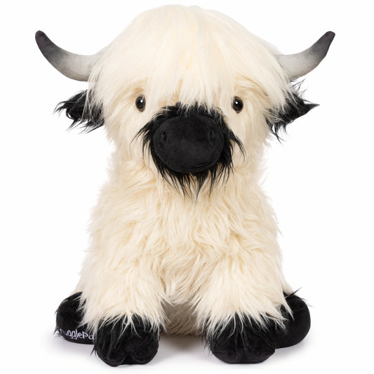 Jumbo White & Black Highland Cow SnugglePal