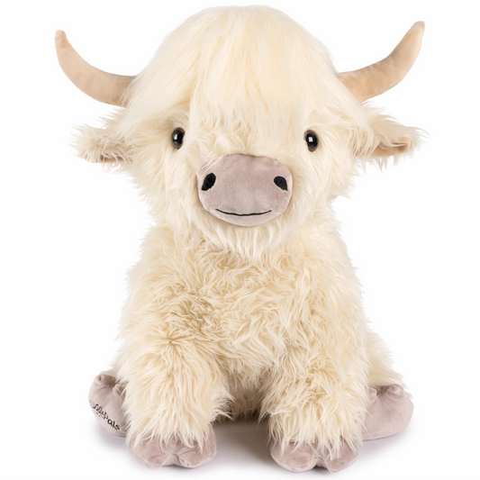 Giant White & Purple Highland Cow SnugglePal