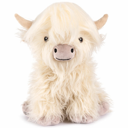 Mini White & Purple Highland Cow SnugglePal