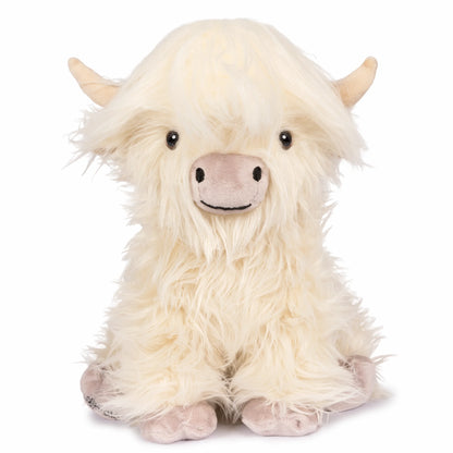 Mini White & Purple Highland Cow SnugglePal