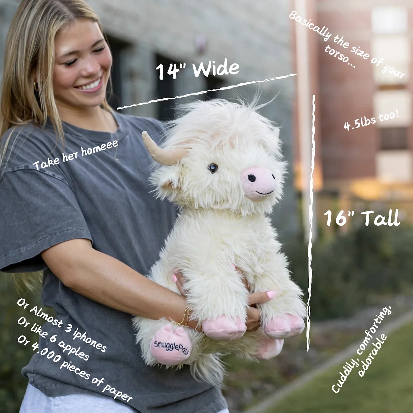 White Highland Cow SnugglePal