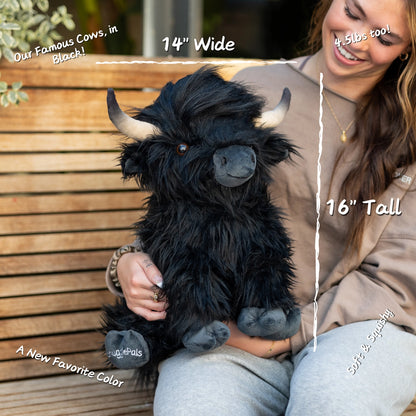 Jumbo Black Highland Cow SnugglePal