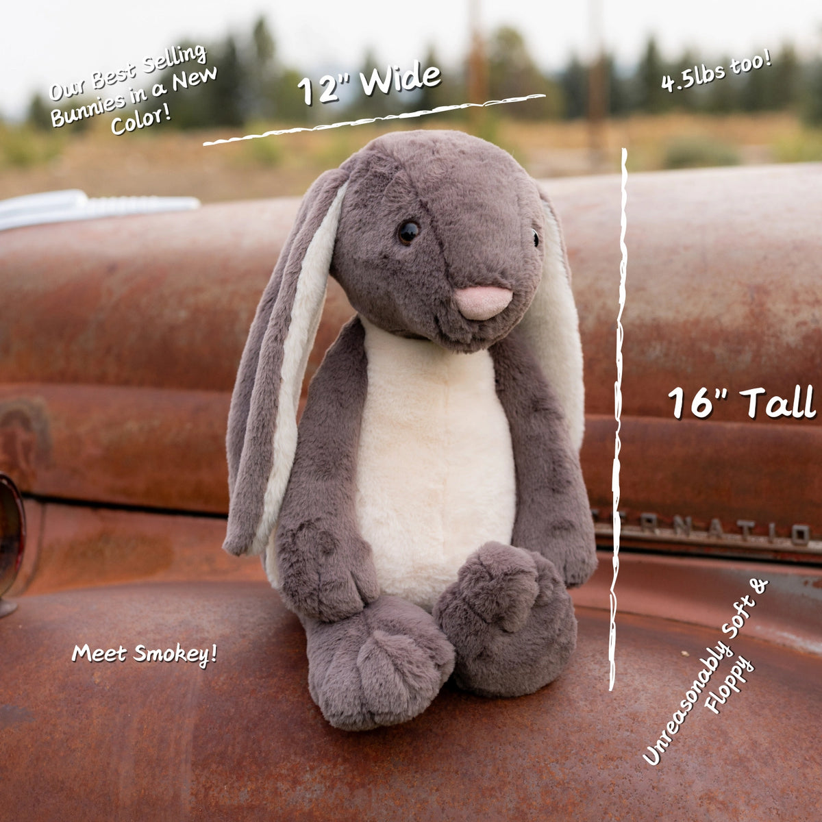 Jumbo Grey & White Bunny SnugglePal