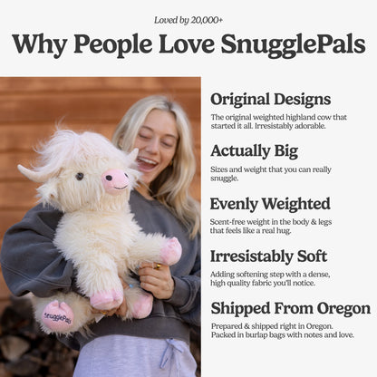 Jumbo White & Pink Highland Cow SnugglePal