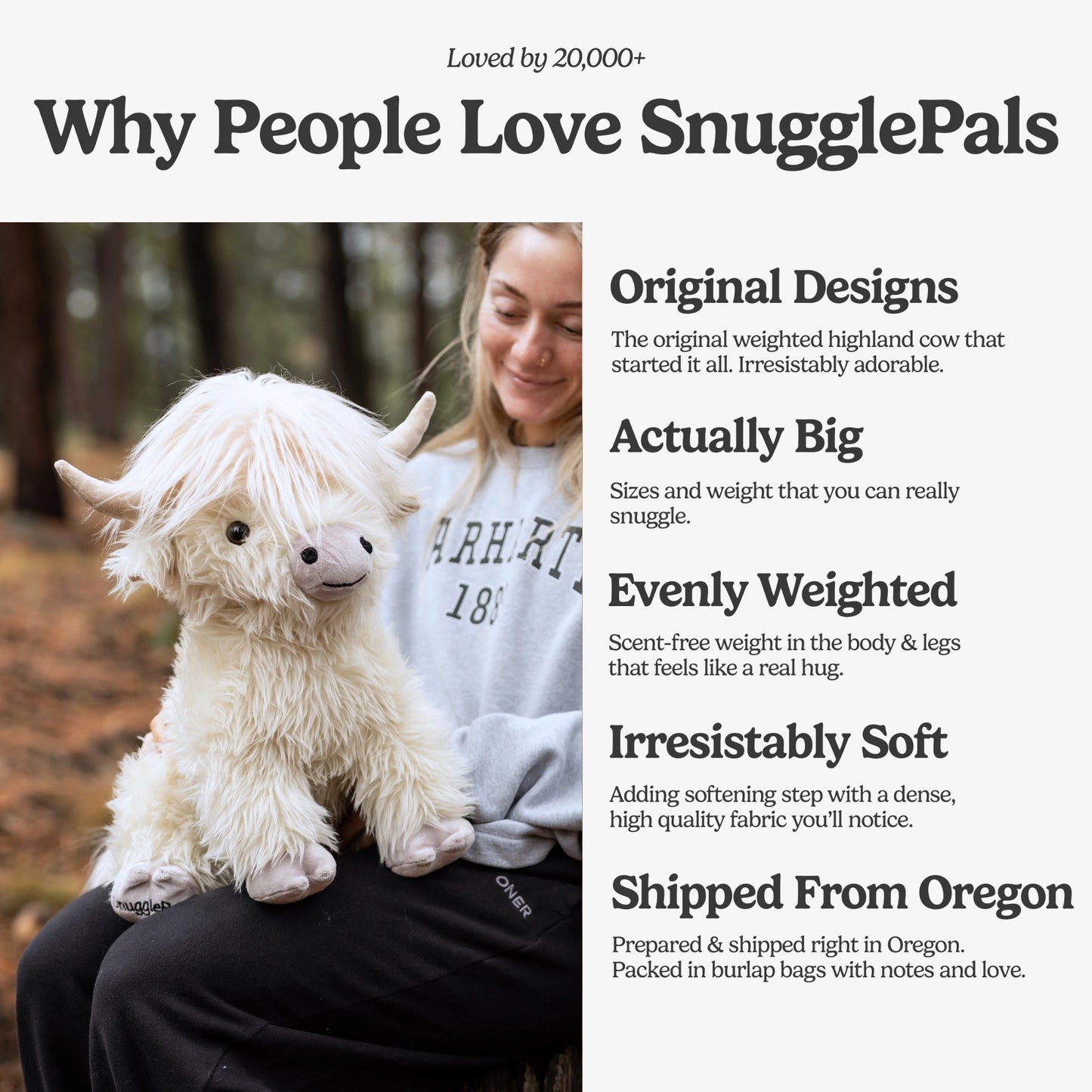 Jumbo White & Purple Highland Cow SnugglePal