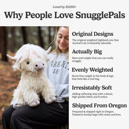 Jumbo White & Purple Highland Cow SnugglePal