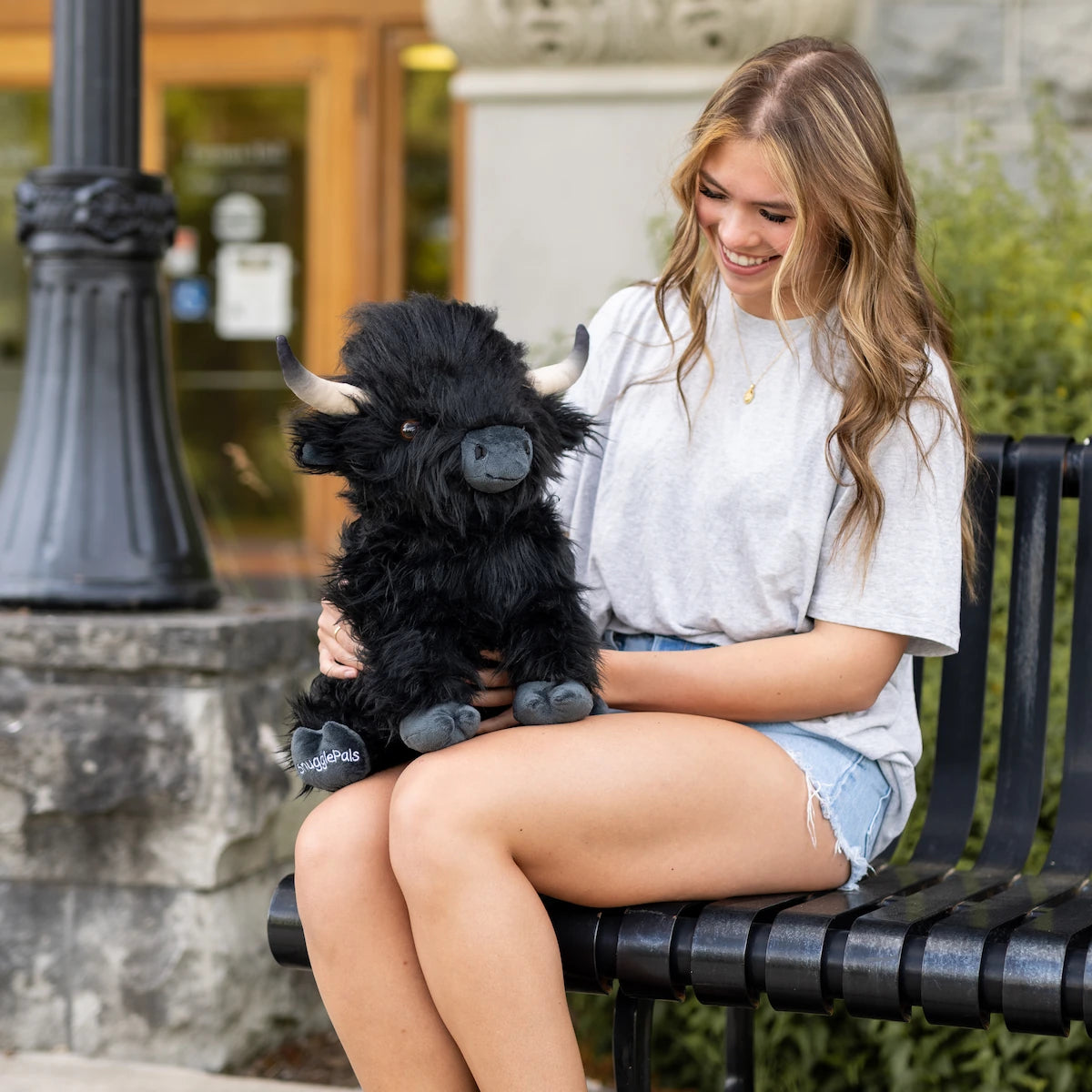 Jumbo Black Highland Cow SnugglePal