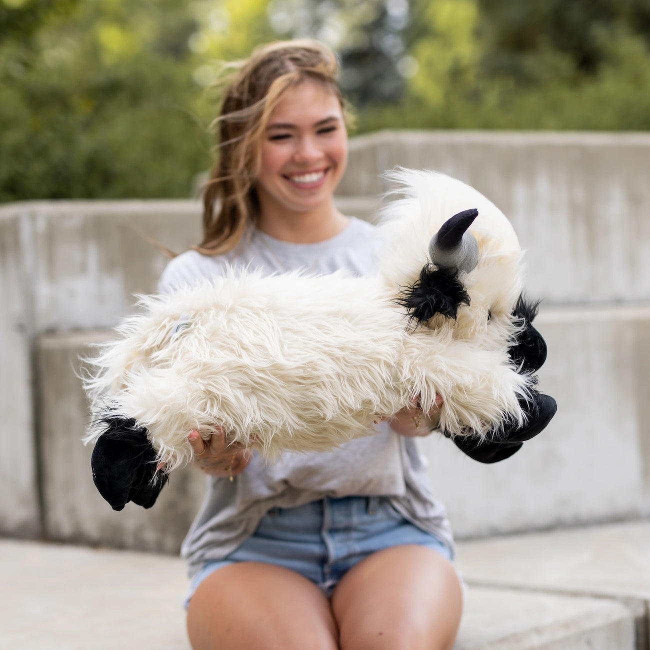 White & Black Laying Highland Cow SnugglePal