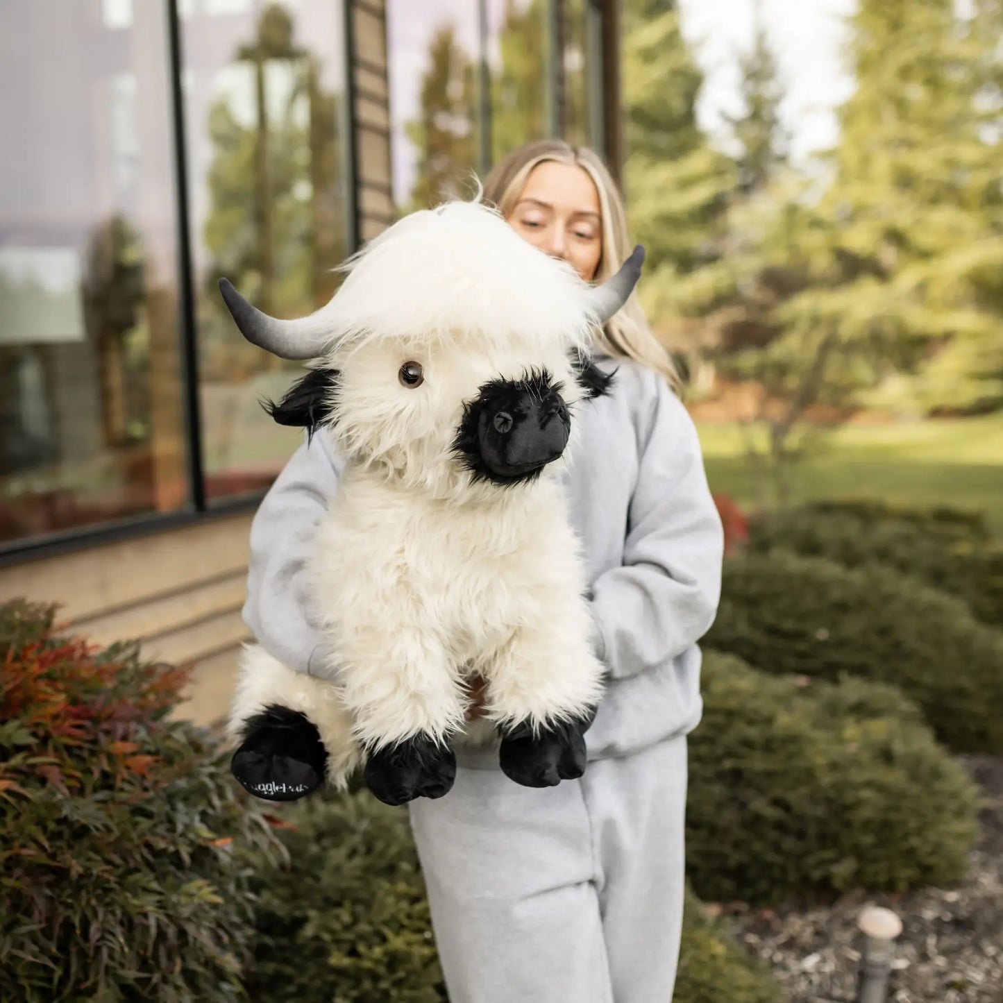Giant White & Black Highland Cow SnugglePal