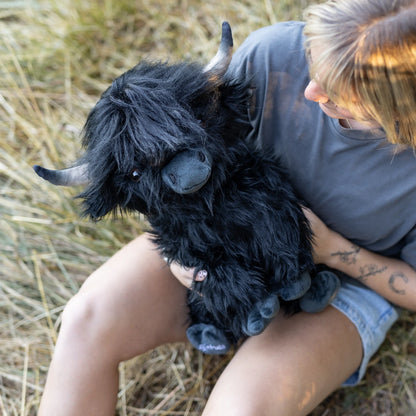 Jumbo Black Highland Cow SnugglePal