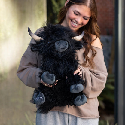 Jumbo Black Highland Cow SnugglePal