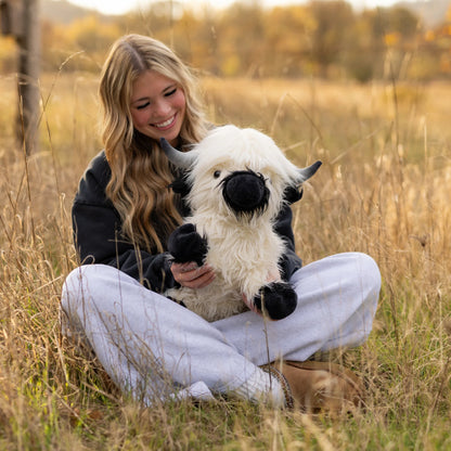 Jumbo White & Black Highland Cow SnugglePal