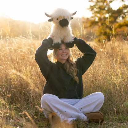 Jumbo White & Black Highland Cow SnugglePal