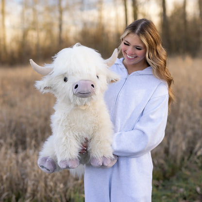 Giant White & Purple Highland Cow SnugglePal