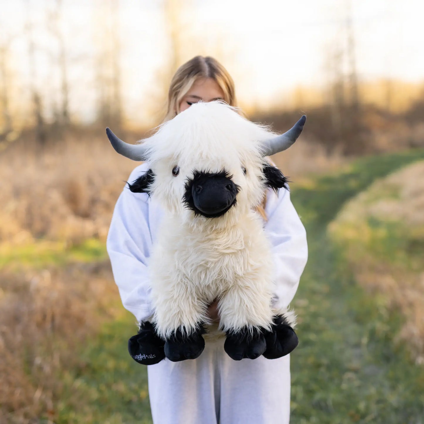 Giant White & Black Highland Cow SnugglePal