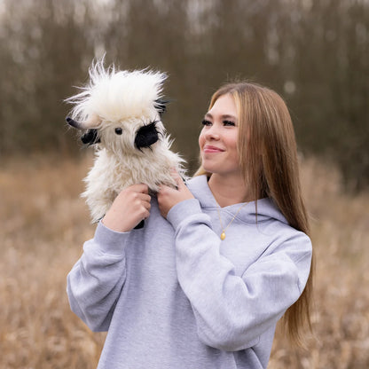 Mini White & Black Highland Cow SnugglePal
