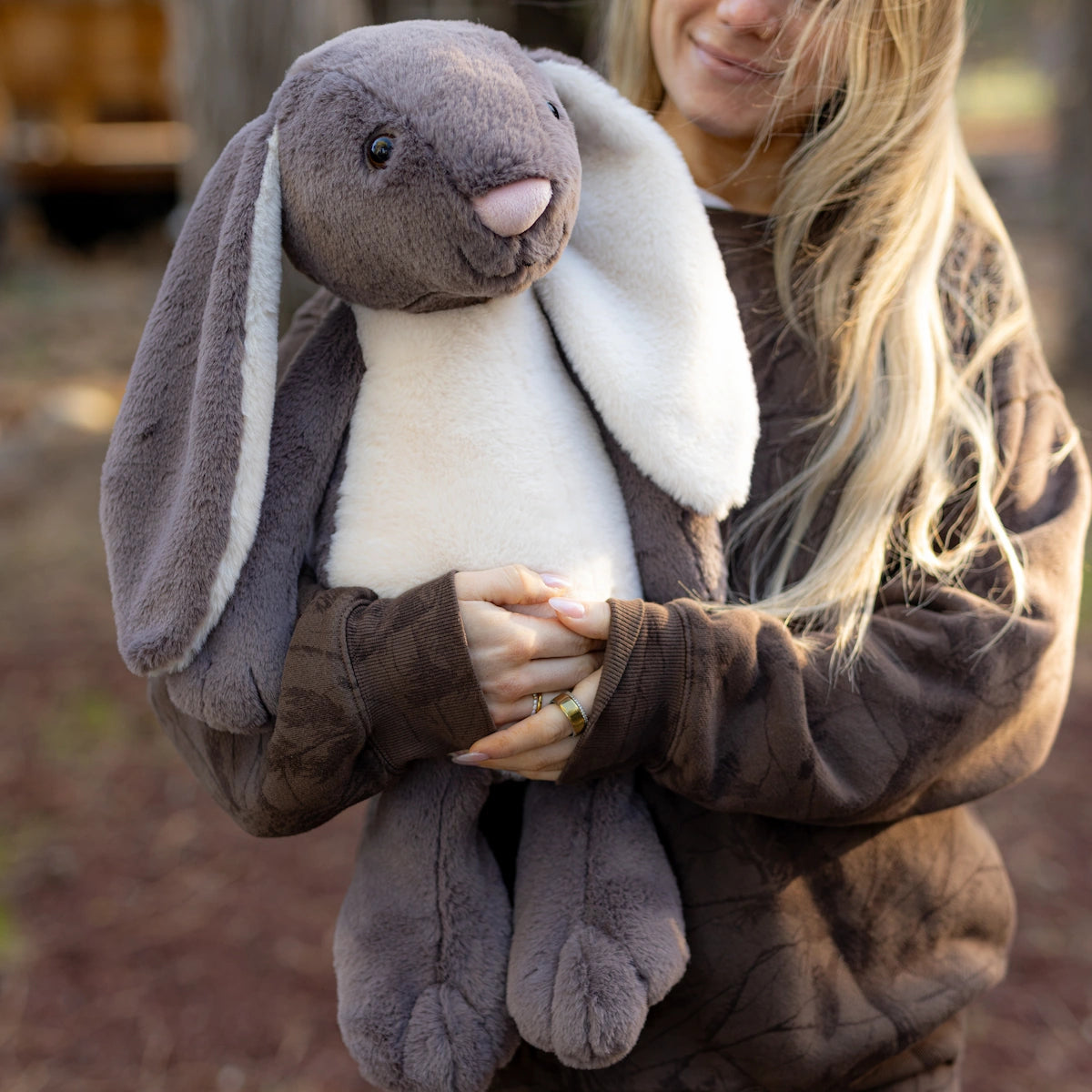 Jumbo Grey & White Bunny