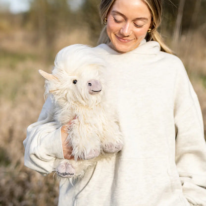 Mini White & Purple Highland Cow SnugglePal