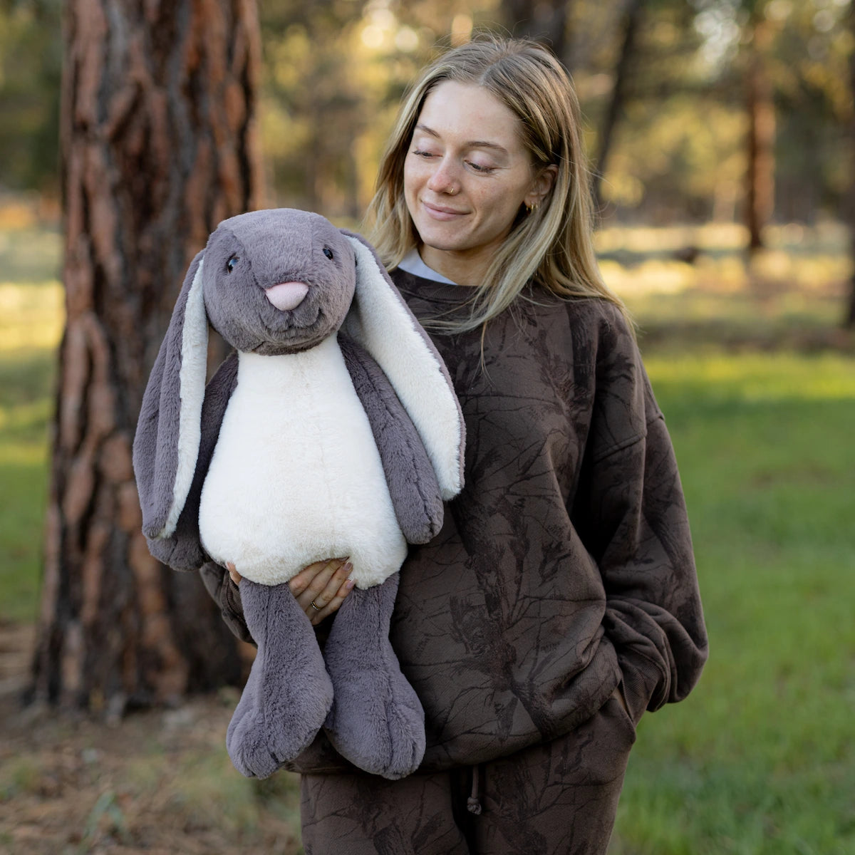 Jumbo Grey & White Bunny