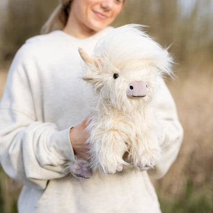 Mini White & Purple Highland Cow SnugglePal